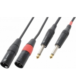 Kabel ”god kvalitet” 2x XLR-han til 2x 6.3 Mono Jack, sort 1.5m TILBUD NU mand