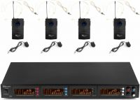 PD504B 4x 50-Channel UHF Wireless Microphone Set with 4 bodypack microphones