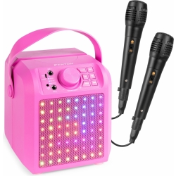 KAR50P Karaoke Speaker with LED Light Effect Pink TILBUD NU