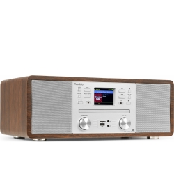 Avola Musikanlæg 'alt-i-et' med CD/BT/DAB+/FM og Wi-Fi Internet radio, Sølv