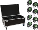 Diverse, Eurolite Set 8x LED IP PAR 7x9W SCL Spot + Case with wheels