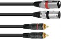 Kabler og stik, Omnitronic Adaptercable 2xXLR(M)/2xRCA 1.0m bk