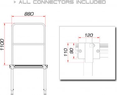 Guil TMQ-01/440 Stage Rail 88cm (Aluminium Version)