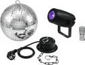 Diverse, Eurolite Mirror Ball 20cm with motor + LED PST-5 QCL Spot bk