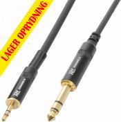 Kabel "god kvalitet" 3.5mm Stereo Jack til 6.3mm Stereo Jack, sort 3m