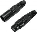 Brands, Omnitronic XLR socket/plug set 3pin black housing 5x