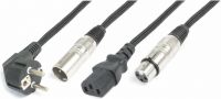 CX10-10 Lys Kombi Kabel Schuko - XLR M / IEC F - XLR F 10m