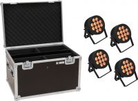 Eurolite Set 4x LED IP PAR 12x8W QCL Spot + Case