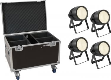 Eurolite Set 4x LED Theatre COB 200 WW + Case with wheels