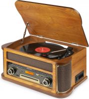 Memphis Vintage Record Player Light Wood