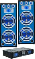 Højttalersæt 2x15" bas 1000W inkl. forstærker med 3 input og Bluetooth Højttalersæt 2x15" bas 1000W inkl. forstærker med 3 input og Bluetooth