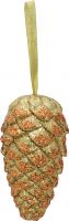 Christmas Decorations, Europalms Pinecone hanger, glitter, gold, 18cm