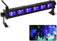 UV lys bar, BUV63 med 6 stk. kraftige UV LED / 36cm bred / solid monteringsfod for nem opsætning!