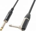 Guitarkabel "god kvalitet" 6.3mm mono Jack (90° vinkel) til 6.3mm mono Jack, 6m