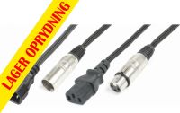 CX09-15 Lys Combi Kabel IEC M - XLR M / IEC F - XLR F 15m