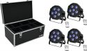 Diverse, Eurolite Set 4x LED SLS-603 TCL UV Floor + Case TDV-1