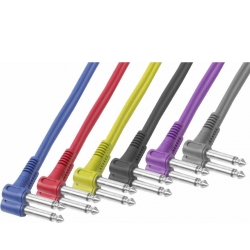 Patch Kabler Jack 6.3mm Mono / 6 stk. af 0.5m, blandet farver farve lappe kabel