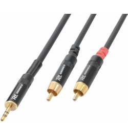 Prof. audiokabel "god kvalitet" 3.5mm Stereo Jack han til 2xRC stereoanlæg kabel