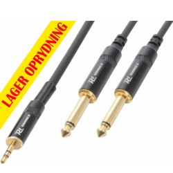 Kabel ”god kvalitet” 3.5mm Stereo Jack til 2x 6.3mm Mono Jack, so stereoanlæg hq