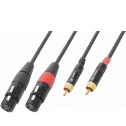 Kabel "god kvalitet" 2x RCA han til 2x XLR hun, sort 1.5m TILBUD NU kvinde mand