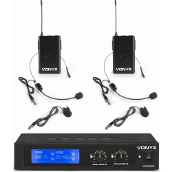 Trådløst Headset System WM522B VHF / 2 Headset + 2 Knaphulsmikrofoner medfølger!