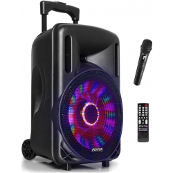 Transportabelt Lydanlæg FT10LED, 10″ bas med LED lys / Bluetooth / 450W TILBUD