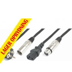 CX10-20 Lys Kombi Kabel Schuko – XLR M / IEC F – XLR F 20m TILBUD NU