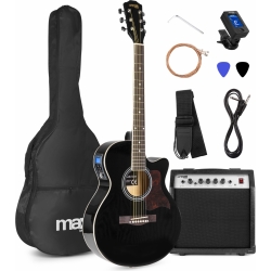 Western Guitar, halvakustisk "Komplet Guitarpakke" 40W guitar-forstærker, taske