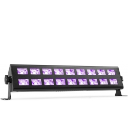 UV lys bar, BUV293 med 18 stk. kraftige UV LED / 42cm bred / solid monteringsfod