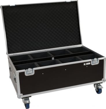 Roadinger Flightcase 8x LED IP PAR 7x8W QCL/7x9W SCL with wheels