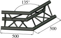 Alutruss TRILOCK S-PAC 23 2-Way Corner 135°black