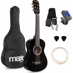 Børne Guitarpakke 30" - 1/4 børneguitar, Akustisk (3-5 år) Sort / Alt du skal br