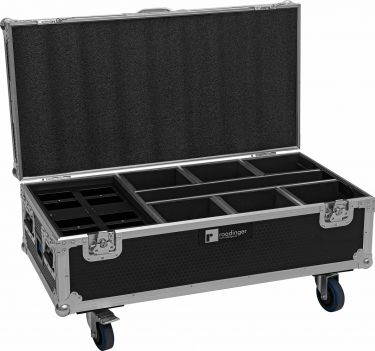 Roadinger Flightcase 6x AKKU IP UP-4 Plus HCL Spot WDMX with Charging Function