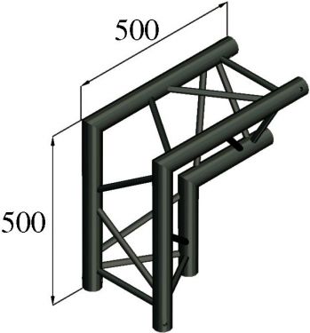 Alutruss TRILOCK S-PAC 25 2-Way-Corner 90°\\/ black