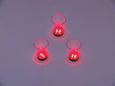 Europalms LED Glass 2oz with Dice Play, red, 3x