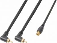 CX142 Kabel 2x RCA Hann - 1x RCA Hunn 0,3M