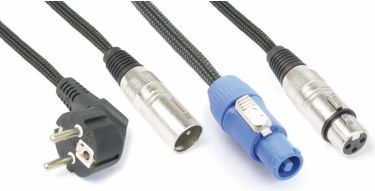 CX08-20 Light Combi Cable Schuko - XLR M / Powerconnector A - XLR F 20m