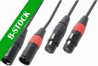 Cable 2x XLR male/female 0.5m Black "B-STOCK"