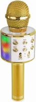 KM15G Karaoke Mic with speaker and LED light BT/MP3 LED Gold