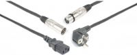 CX02-20 Audio Combi Cable Schuko - XLR F / IEC F - XLR M 20m