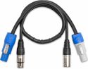 CX11-0.50 Combi Cable Powerconnector B - XLR M / Powerconnector A - XLR F 0.50m