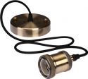 VelLight - Stofledning m. E27 fatning og baldakin - Bronze (1,4m) VelLight - Stofledning m. E27 fatning og baldakin - Bronze (1,4m)