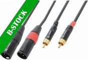 Cable 2x XLR male/2x RCA 1.5m Black "B-STOCK"