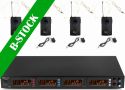 PD504B 4x 50-Channel UHF Wireless Microphone Set with 4 bodypack microphones "B-STOCK" PD504B 4x 50-Channel UHF Wireless Microphone Set with 4 bodypack microphones "B-STOCK"