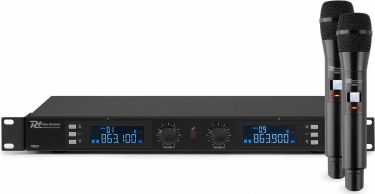 PD632H 2x 20-kanals digitalt UHF trådløst mikrofonsystem med 2 mikrofoner