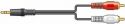 Kabler og stik, CX405-1 Kabel 3.5 Stereo-2RCA 1.5m Bulk