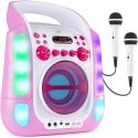 SBS30P Karaoke-system med CD og 2 mikrofoner Rosa SBS30P Karaoke-system med CD og 2 mikrofoner Rosa