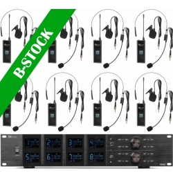 PD528B UHF Wireless Microphone Set with 8 bodypack microphones "B-STOCK" TILBUD