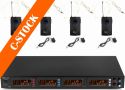 Wireless Microphones Set, PD504B 4x 50-Channel UHF Wireless Microphone Set with 4 bodypack microphones "C-STOCK"