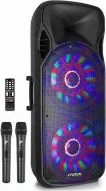 MEGA Transportabel Lydanlæg FT215LED, 2x15" bas med LED lys / Bluetooth / 1600W / Vores Testvinder!
